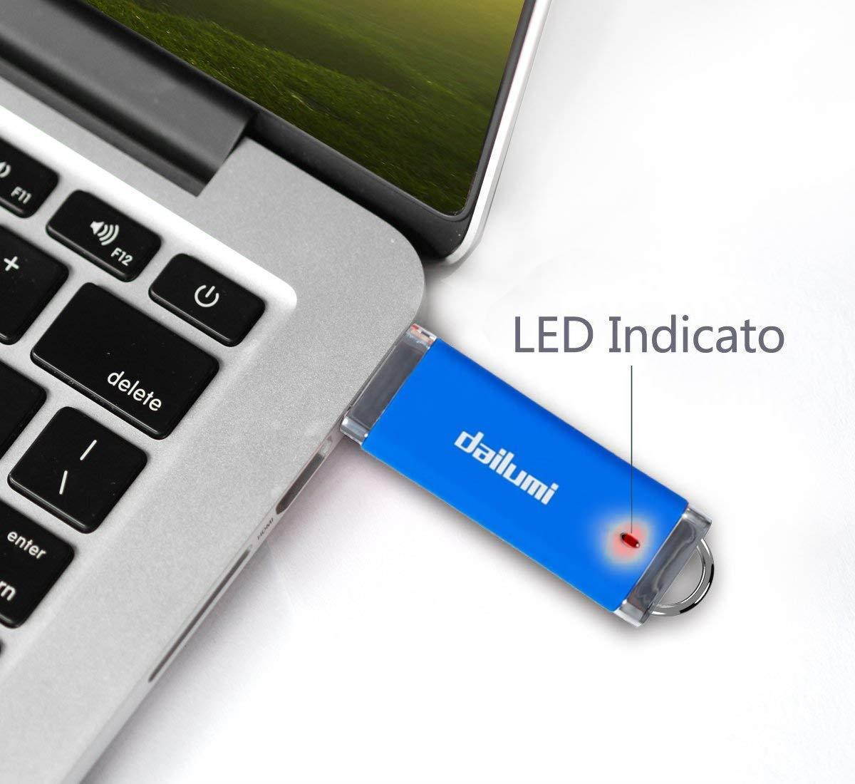 DAILUMI 32GB USB 2.0 Flash Drive, 3 Packs Memory Stick to Bring Your Customer Files, High Speed Thumb Drives - Jump Drive for Fold Data Storage, Zip Drives, Pen Drive (Red, Blue and Black)