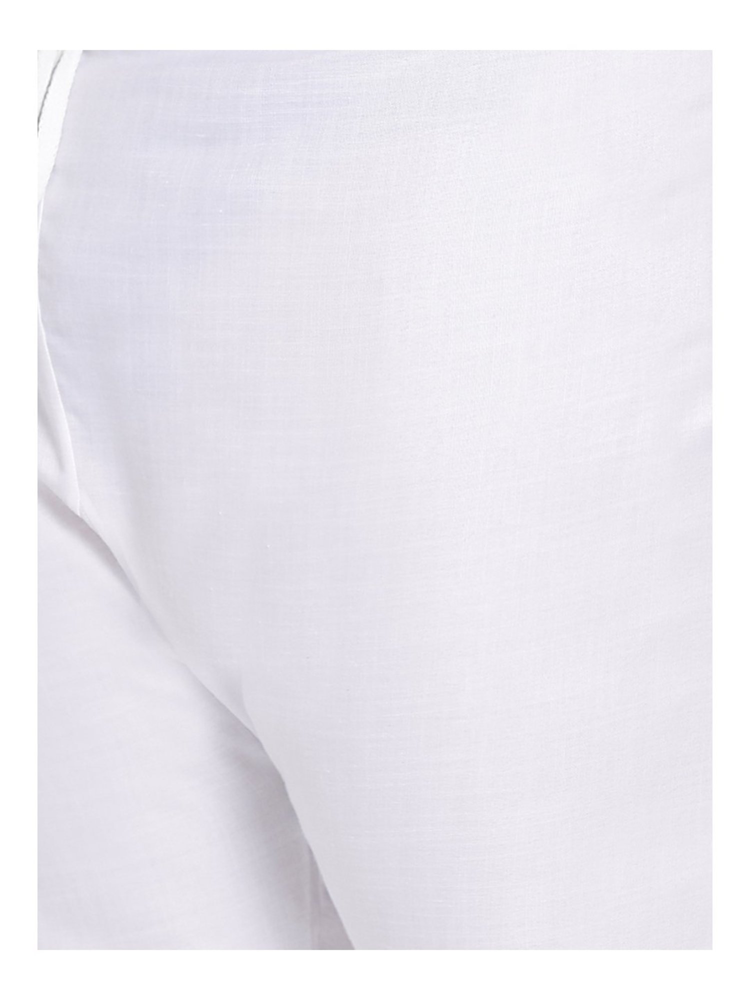 Vastramay White Cotton Straight Fit Embroidery Ethnic Suits