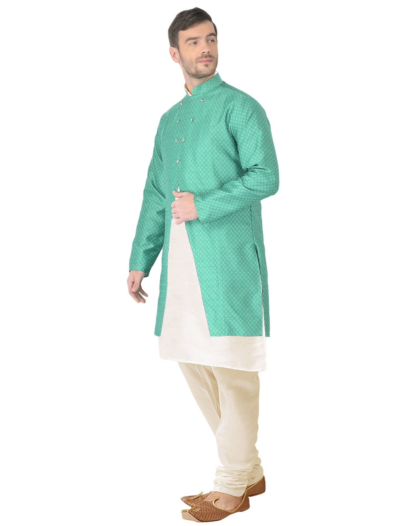 SG RAJASAHAB Multi Regular Fit Self Pattern Kurta Set