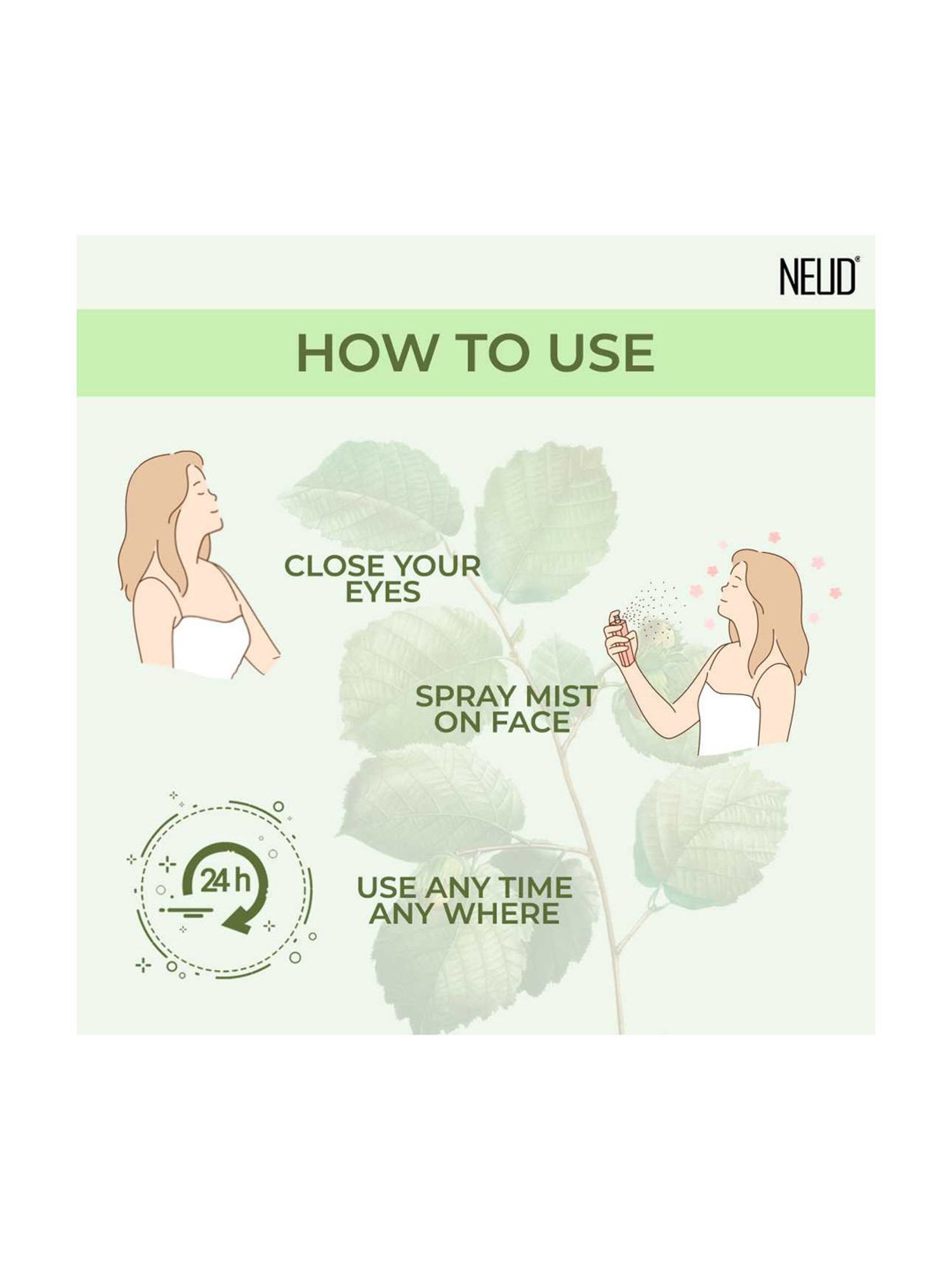 NEUD Witch Hazel Facial Mist Spray for Dehydrated & Irritated Skin - 100 ml (Pack of 1)