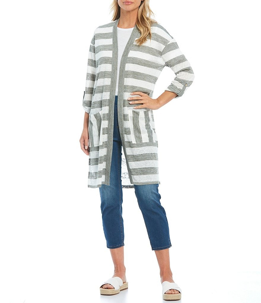 Westbound Two-Pocket 3/4 Roll Tab Sleeve Cardigan