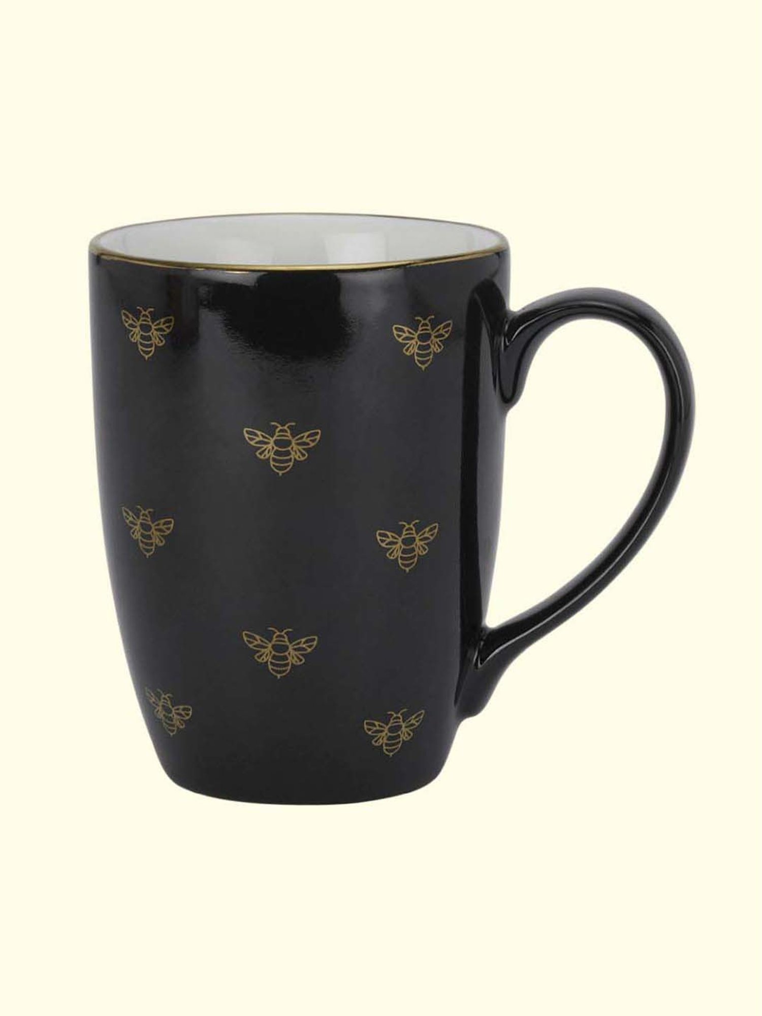 Living Scapes by Pantaloons Black Bone China Mug (0.3 L)