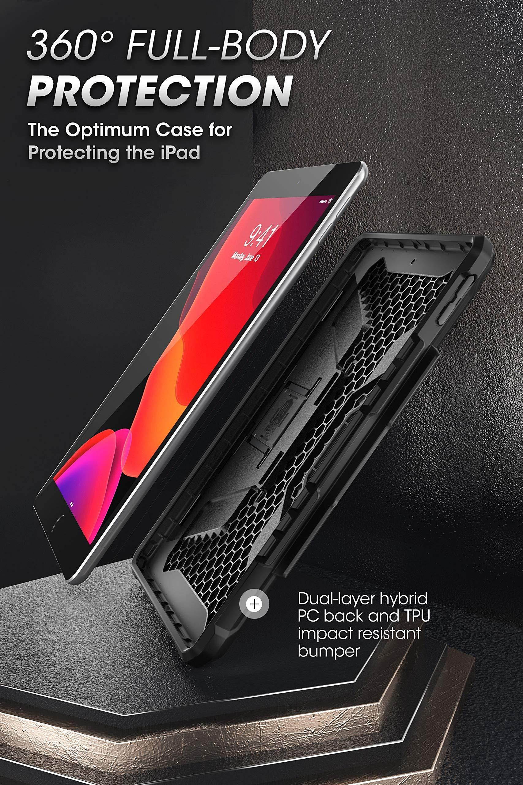 SupCase Designed for iPad 10.2 2019, iPad Air 3 Case, [UB Series] with Built-in Apple Pencil Holder Full Body Rugged Protective Case for iPad 10.2 Inch 7th Generation, iPad Air 3 10.5 Inch (Black)