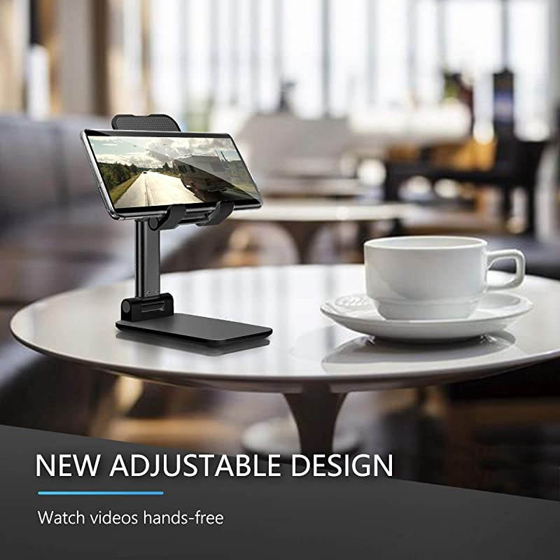 Phone StandAngle Height Adjustable Phone sStand for DeskFully Foldable Phone Holder StamdCradleDockTablet StandCompatible with All MobilePhoneiPadKindleTablet
