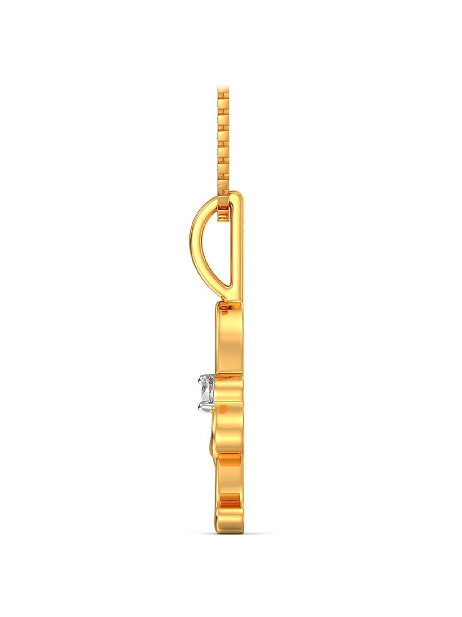 Mia by Tanishq Dual Radiance 18k Gold & Diamond Pendant with Chain