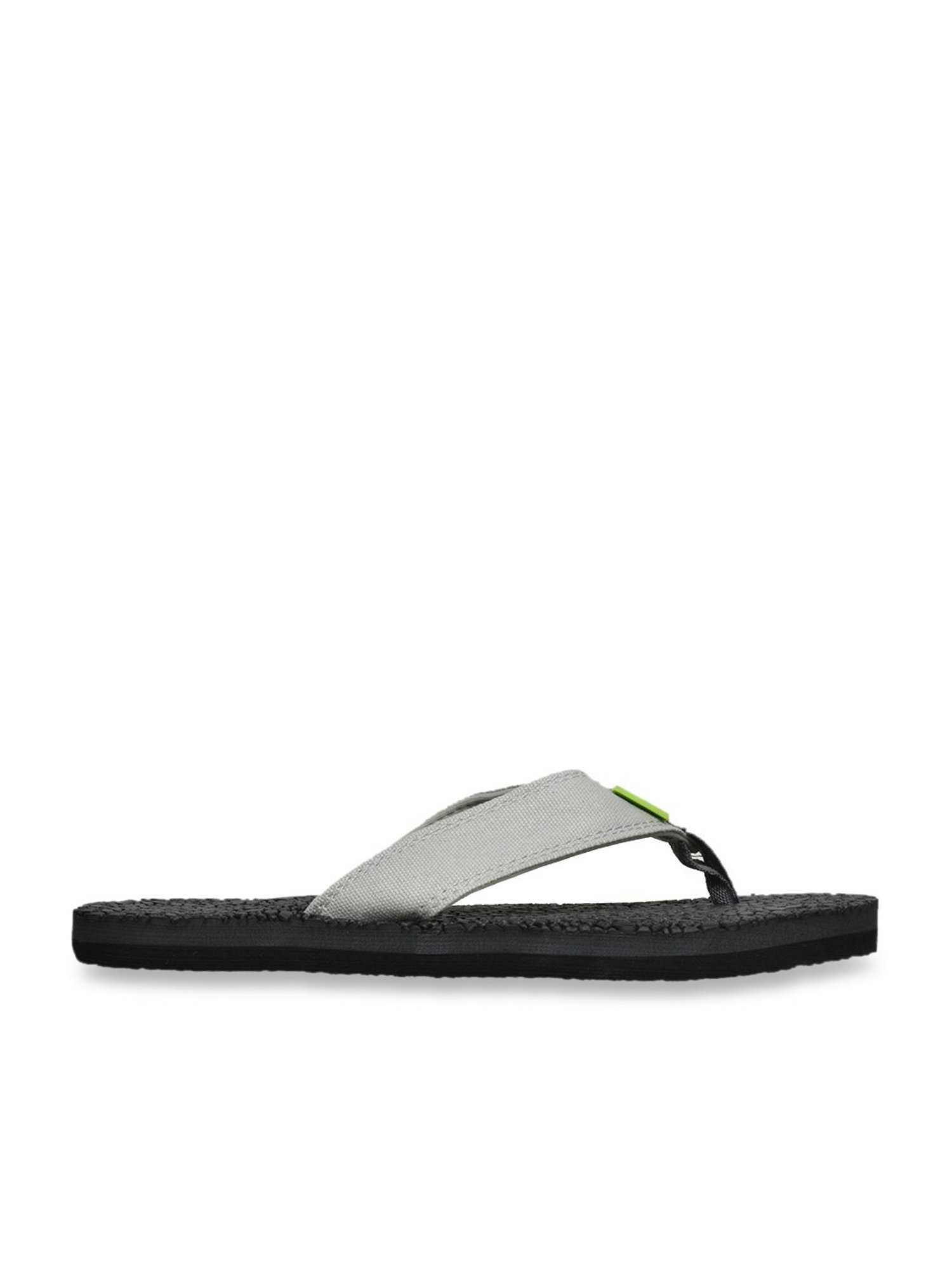 United Colors of Benetton Men's Grey & Black Flip Flops