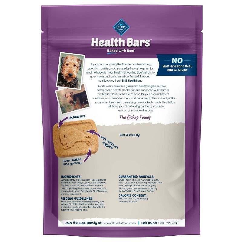 Blue Buffalo Dog Treats - Health Bars Baked with Beef Dog Treats - 16oz