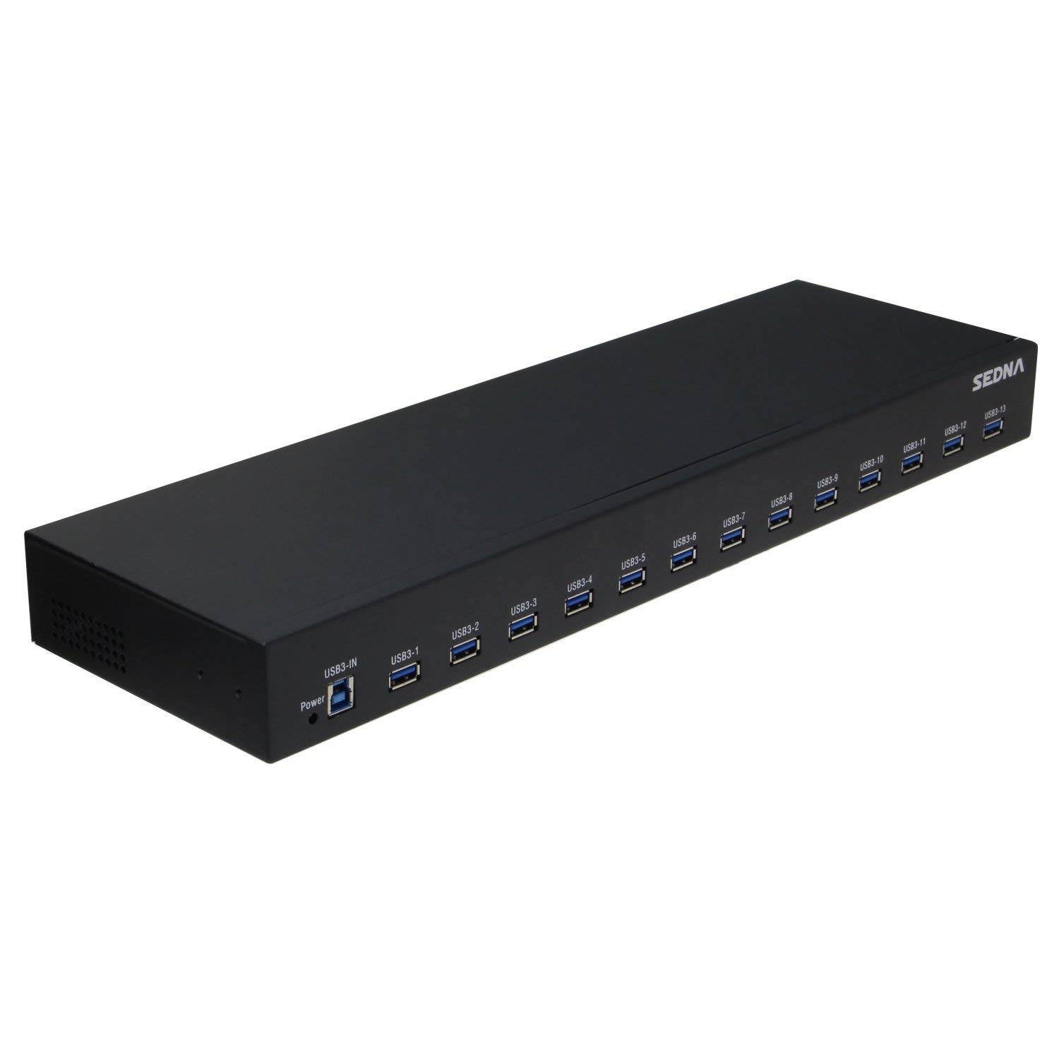 SEDNA - 13 Port USB 3.1 Gen I Hub (5Gbps) - 19 Inch 1U Rack Mount