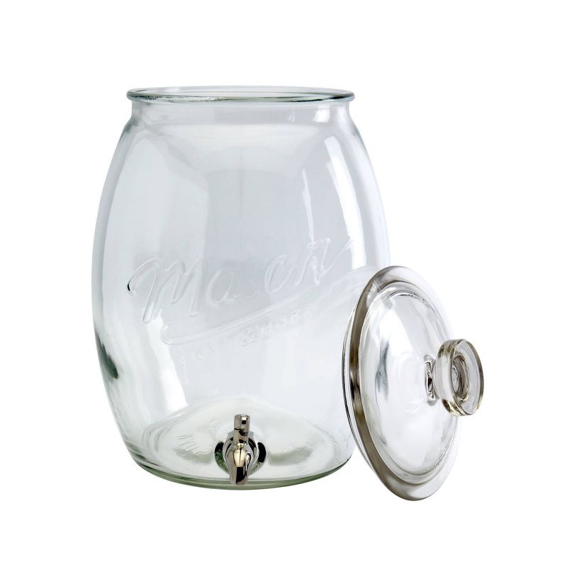 5pc Glass Belly Beverage Dispenser and Drinkware Set - Mason Craft & More