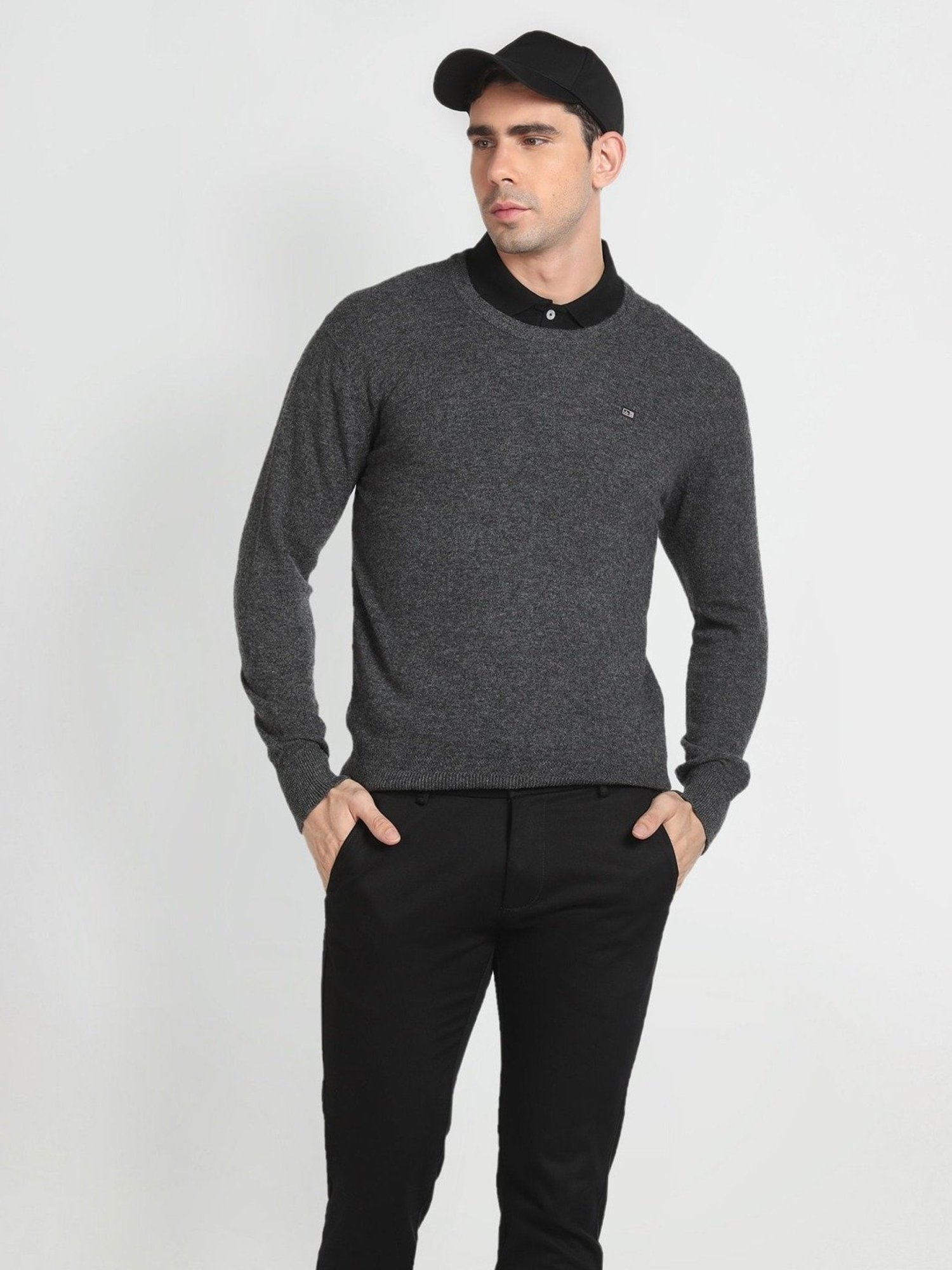 Arrow Sport Charcoal Regular Fit Sweater