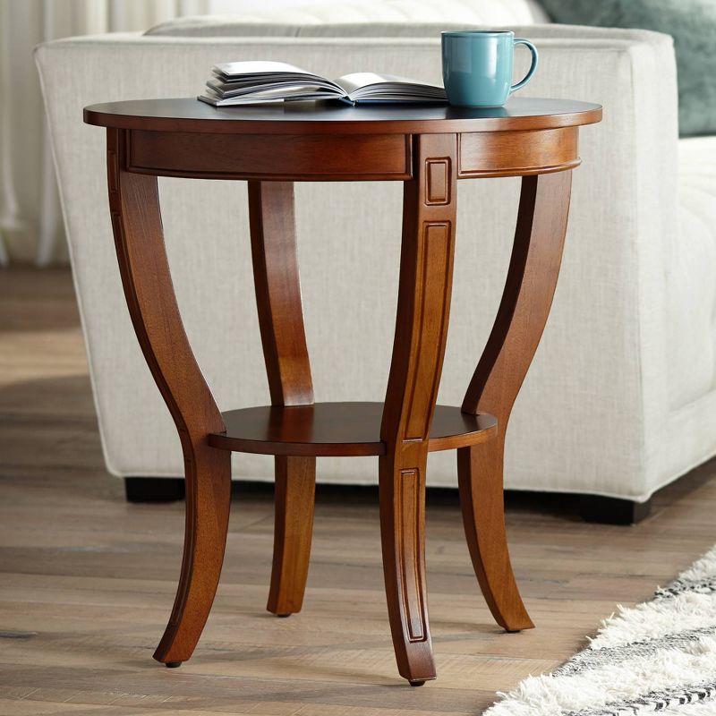 Elm Lane Patterson II Americana 26" Wide Cherry Wood Round End Table