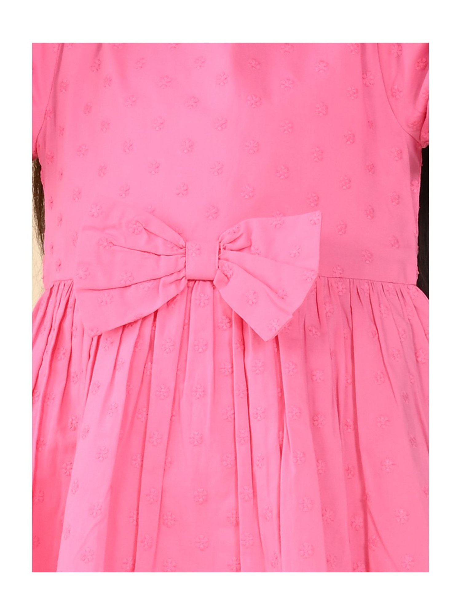 LilPicks Kids Pink Embroidered Dress