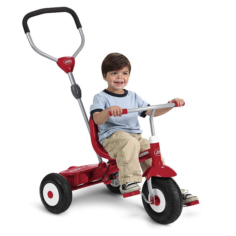 Radio Flyer Sport 4 in 1 All Terrain Kids Stroll 'N Trike Ride On Tricycle, Red