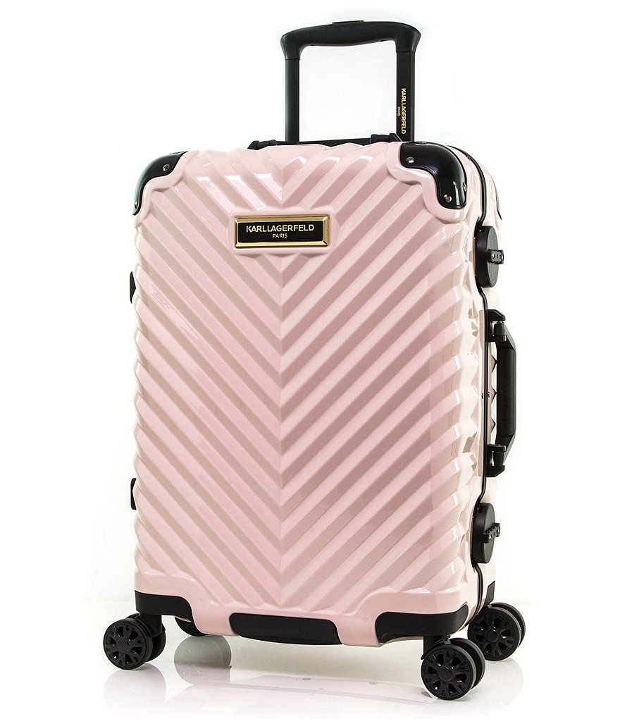KARL LAGERFELD PARIS Chevron 20#double; Carry-on Hardside Spinner