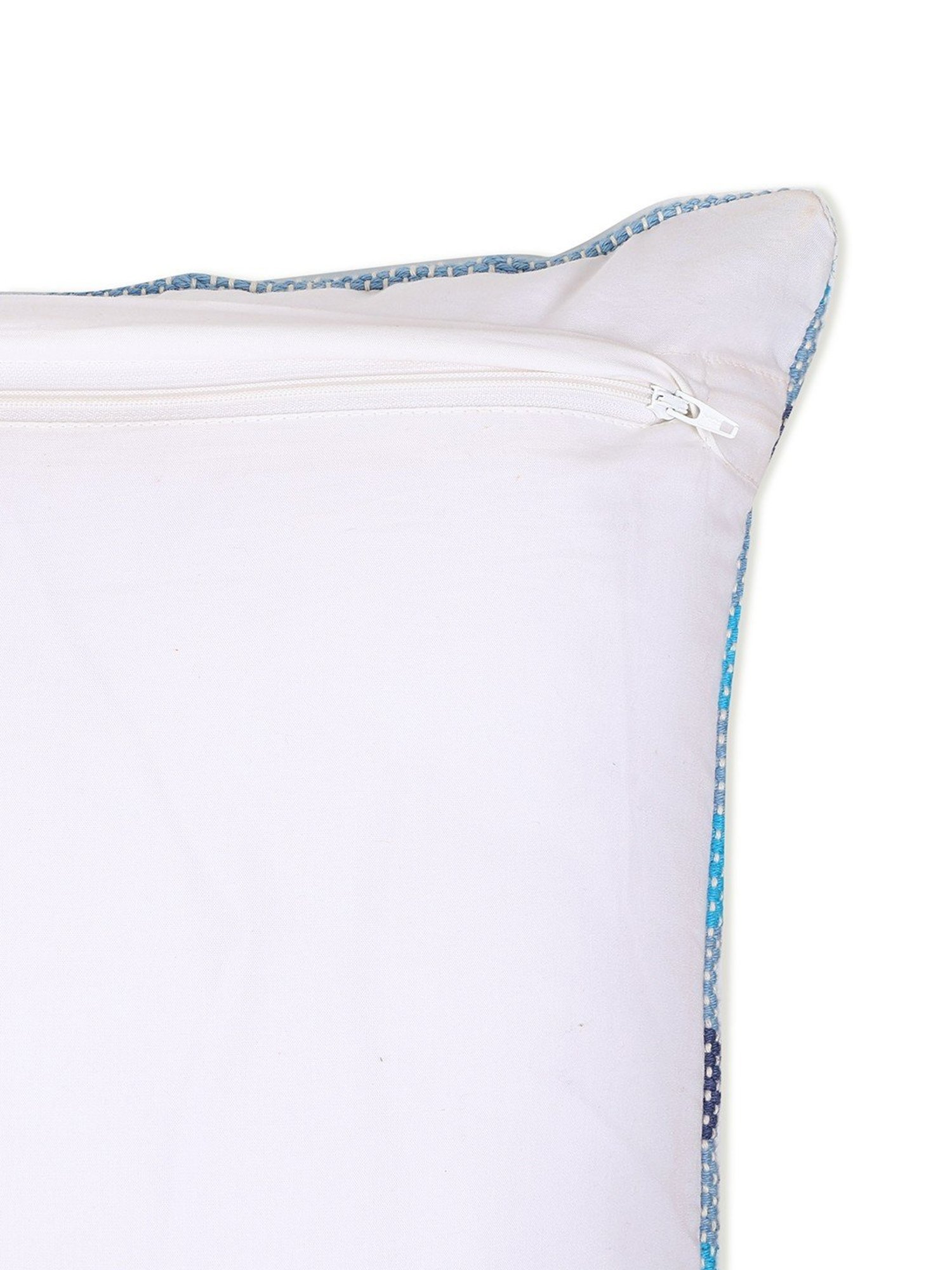 Spaces Spun Stripes Blue Cotton Cushion Cover