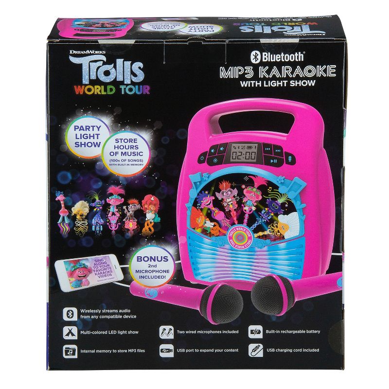 Trolls World Tour 2-Mic Bluetooth MP3 Karaoke With Light Show