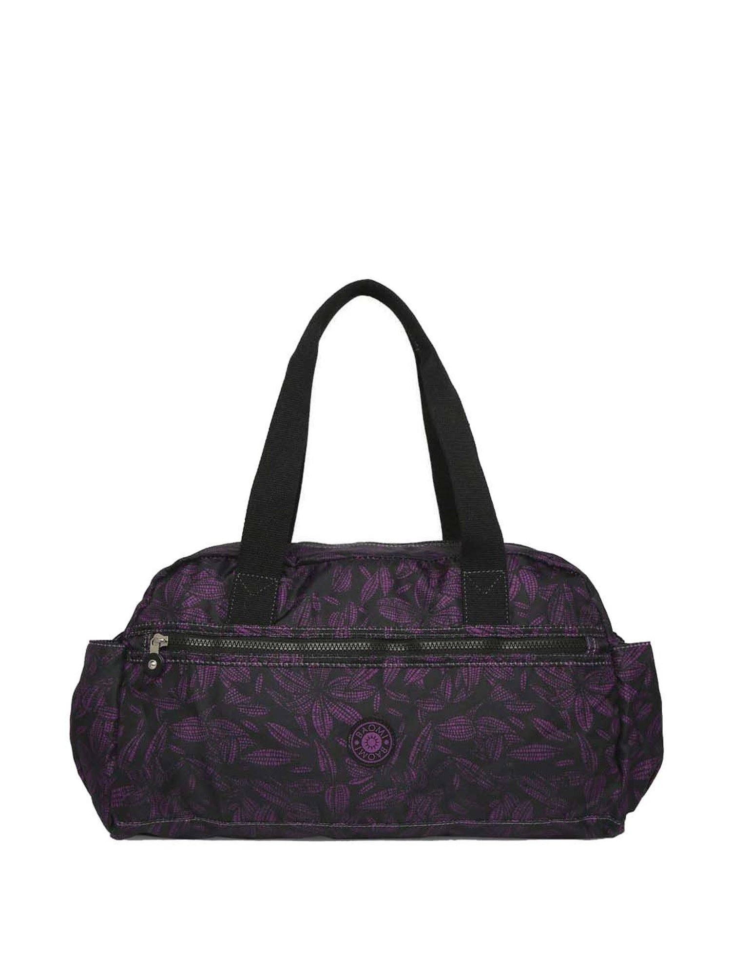 Baomi Black & Purple Printed Medium Shoulder Bag