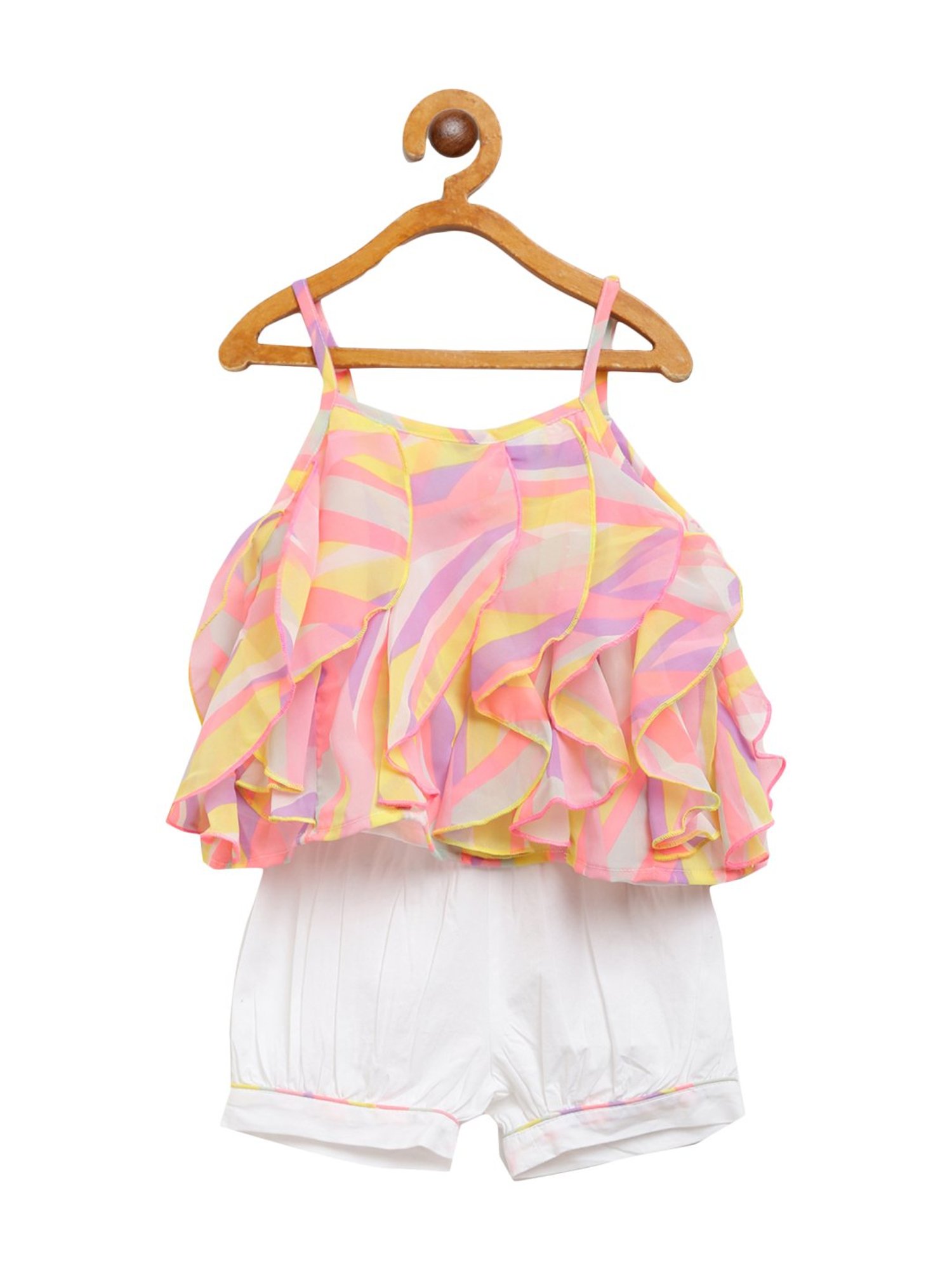 Nauti Nati Kids Multicolor Printed Top & Shorts Set