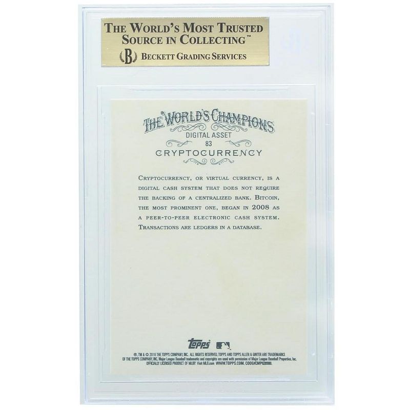 Topps #83 Cryptocurrency 2018 Topps Allen & Ginter X BGS 9.5 PSA 10