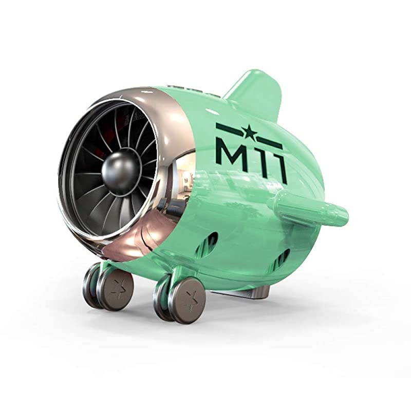 TWS Airplane Wireless Bluetooth V5.0 Speakers, Retro Speakers, Dual Audio Interconnection,Hands-free Calls,5 Hours Playtime,Micro SD Support for Kitchen Bedrooms Desk Shelf Party Outdoor (Green)