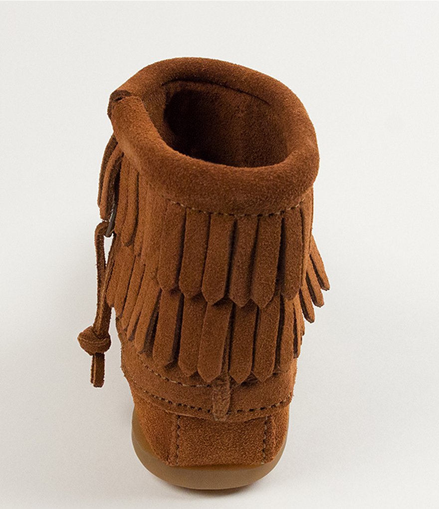Minnetonka Girls' Double Fringe Suede Boots (Toddler)