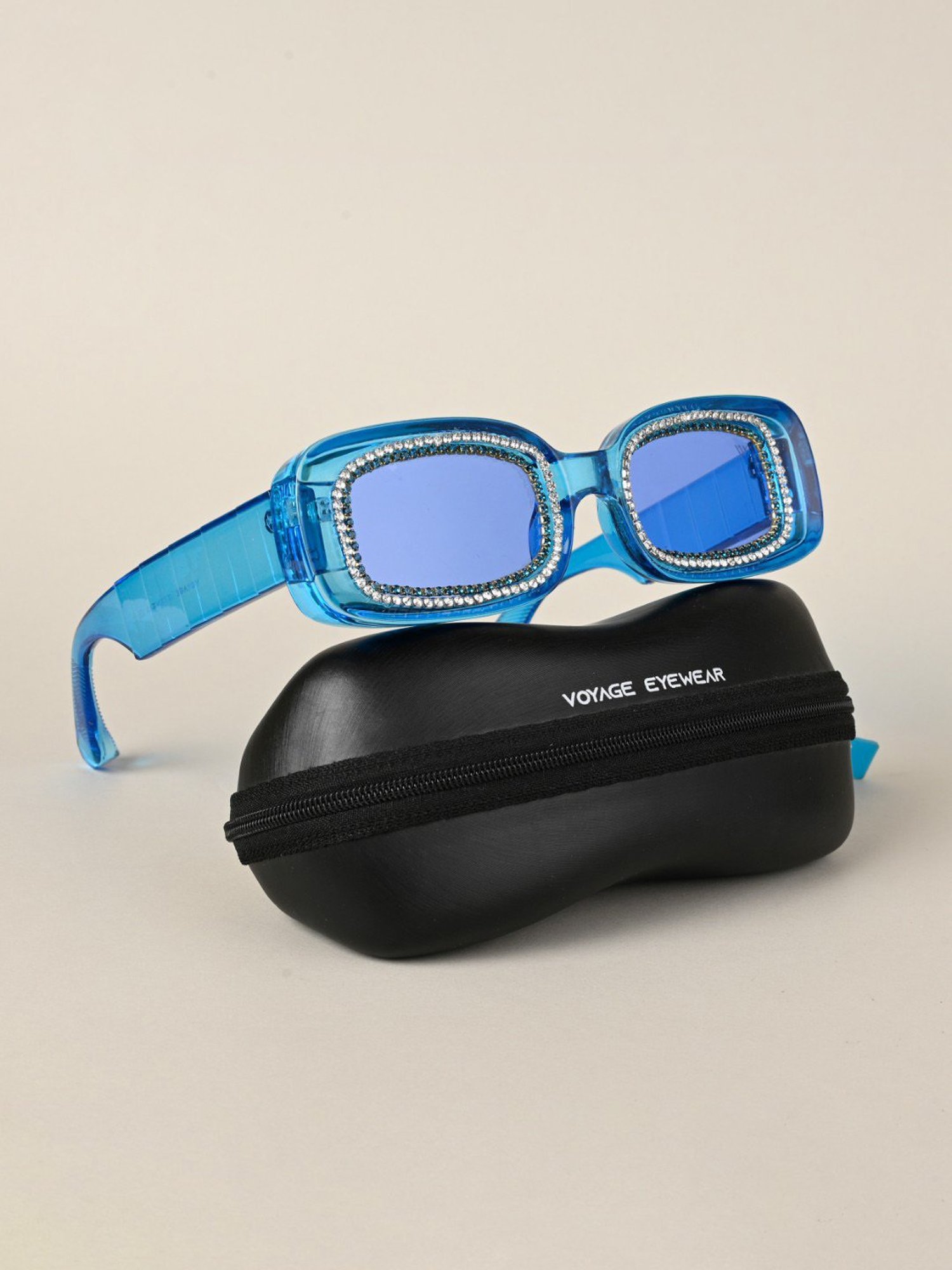 Voyage Blue Oval UV Protection Sunglasses for Women