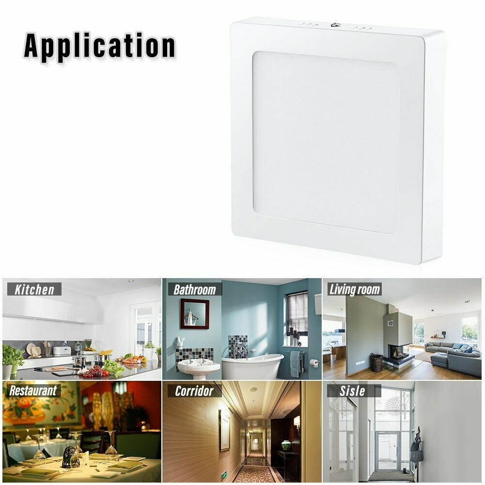 6W 12W LED Ceiling Pane Light Square Bedroom Kitchen Wall Downlight Fixture