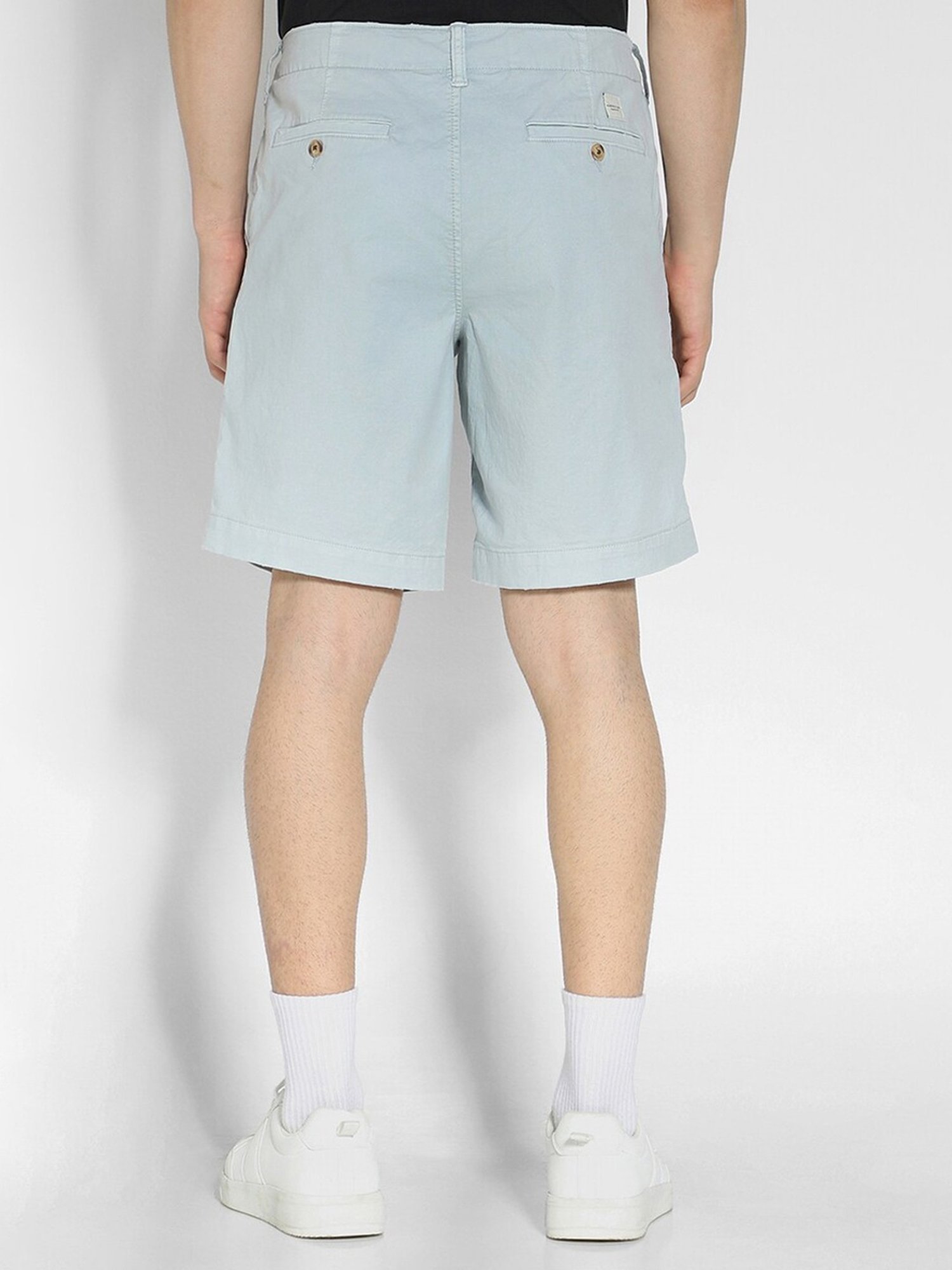 American Eagle Blue Cotton Regular Fit Shorts
