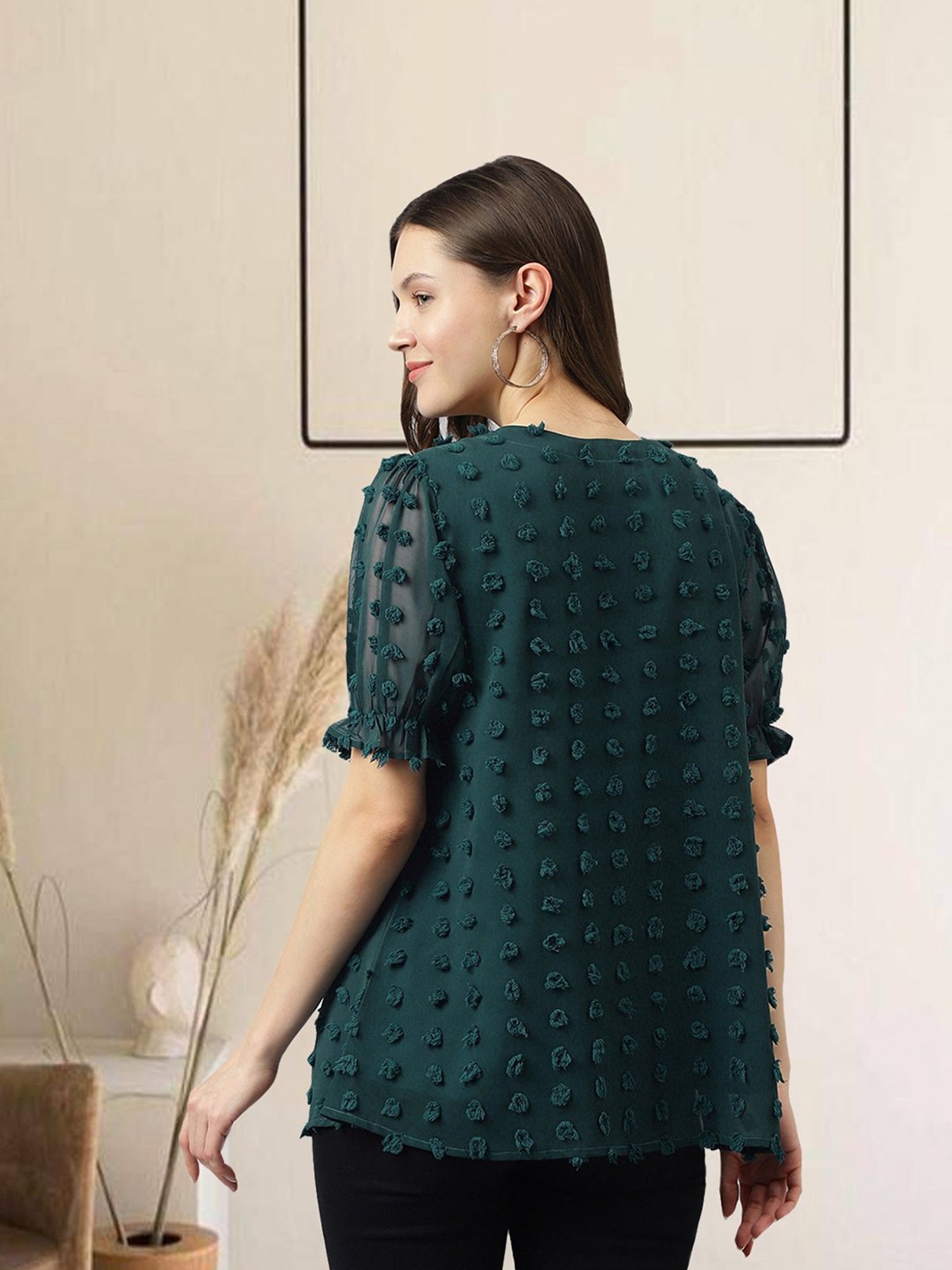 KERI PERRY Teal Slim Fit Top