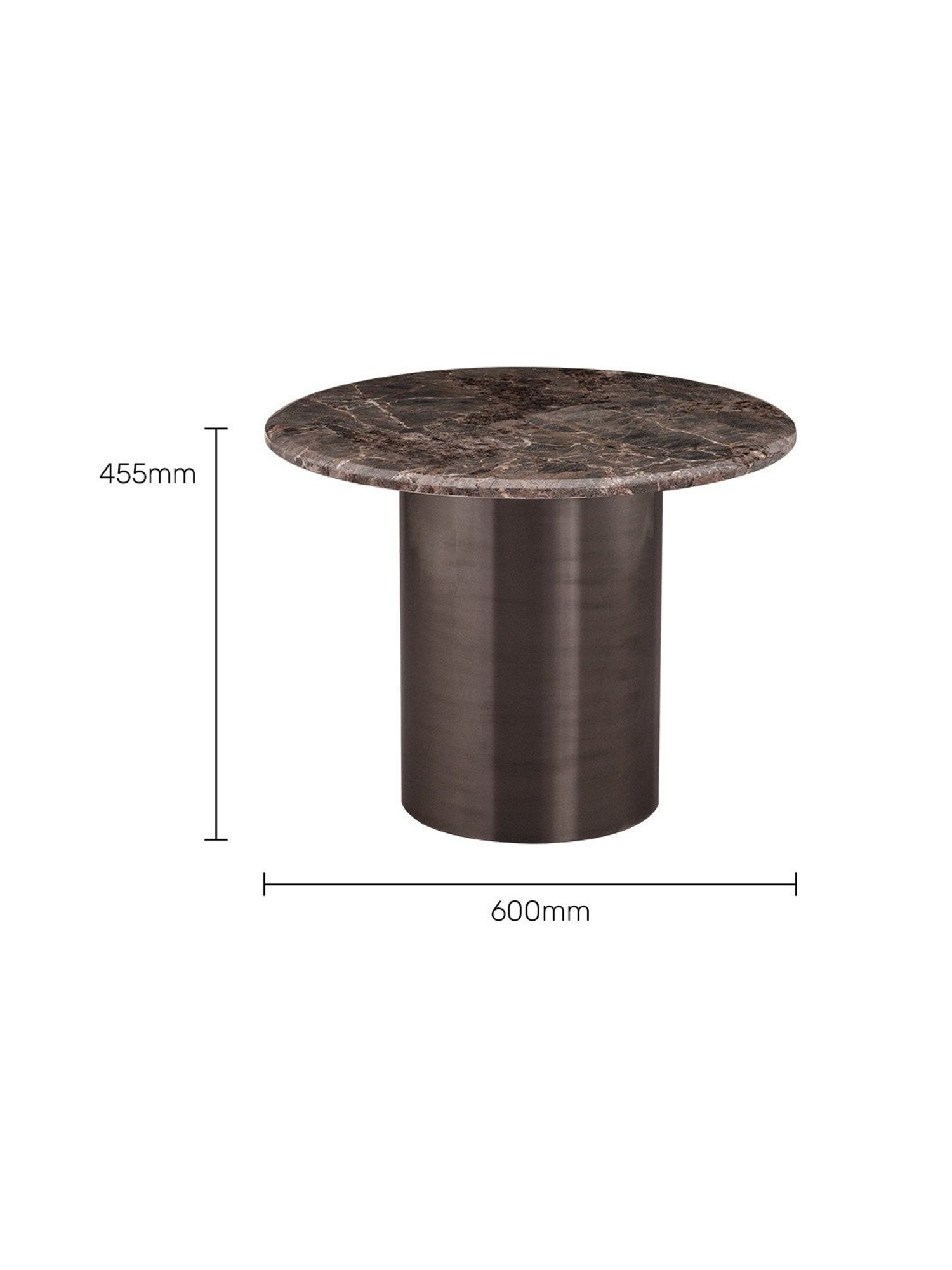 Durian Monarch Gunmetal Grey Composite Marble Coffee & Center Table