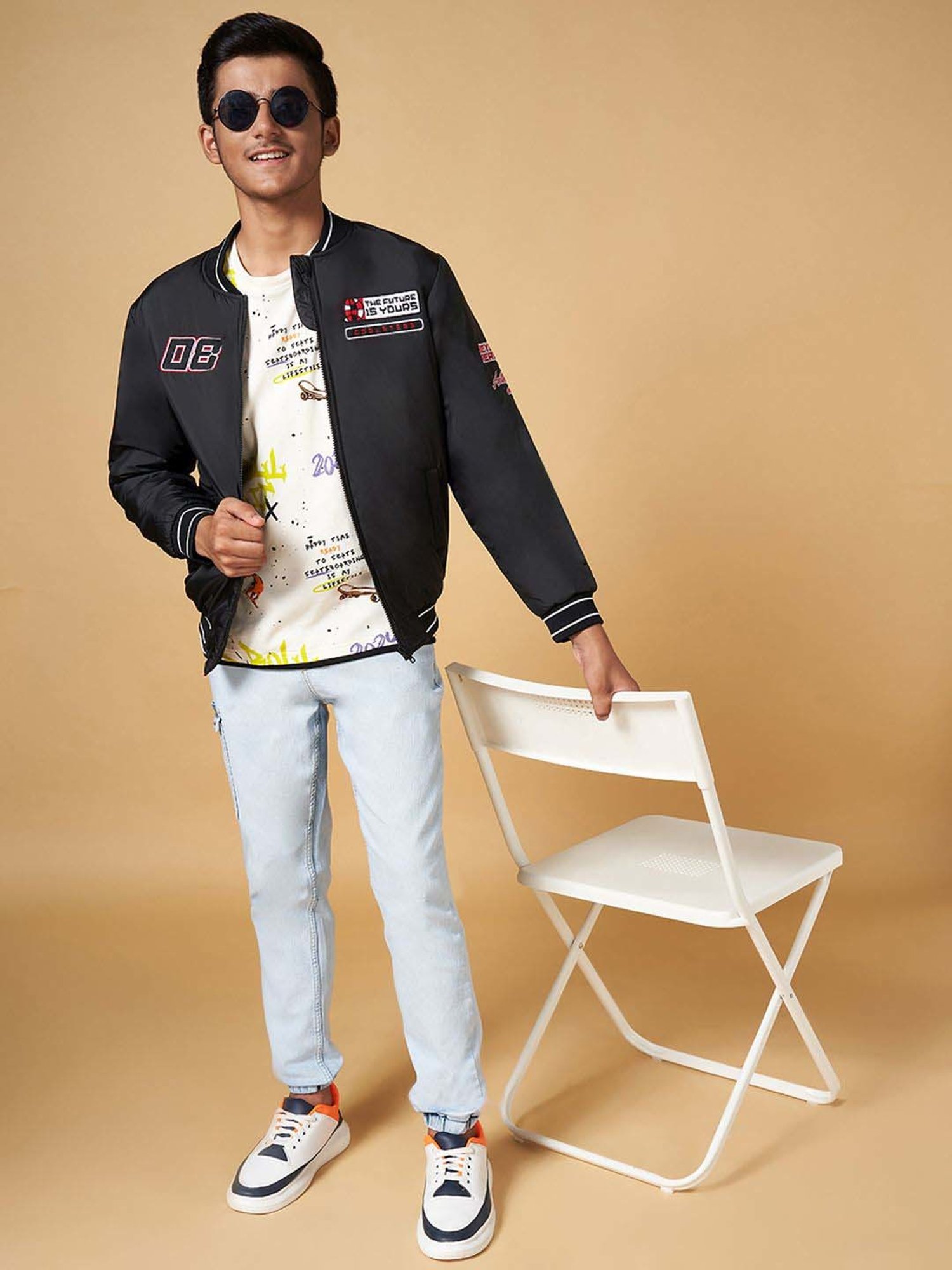 Coolsters by Pantaloons Kids Black Printed Full Sleeves Jacket