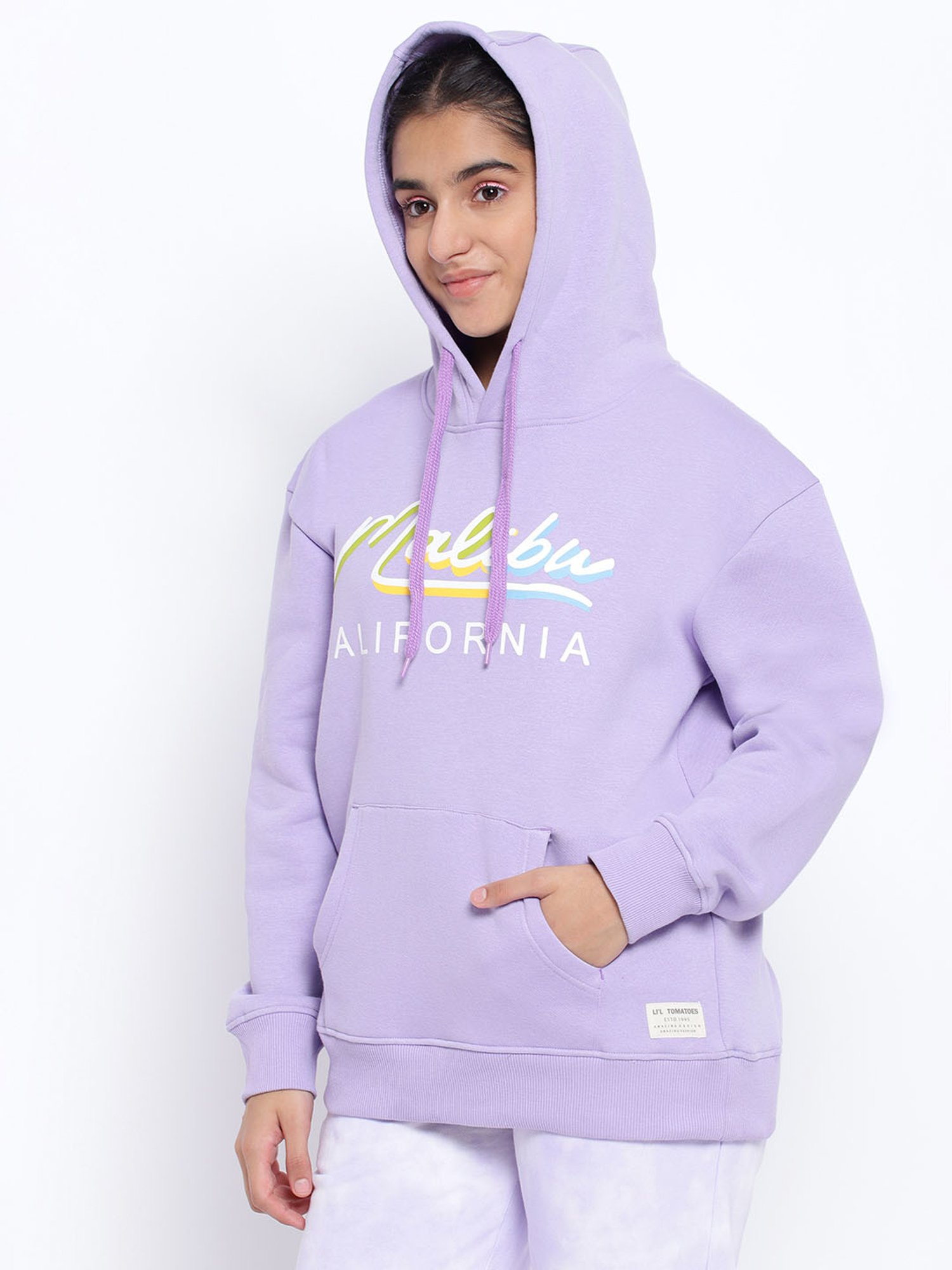 Lil Tomatoes Kids Purple Graphic Print Full Sleeves Sweatshirt