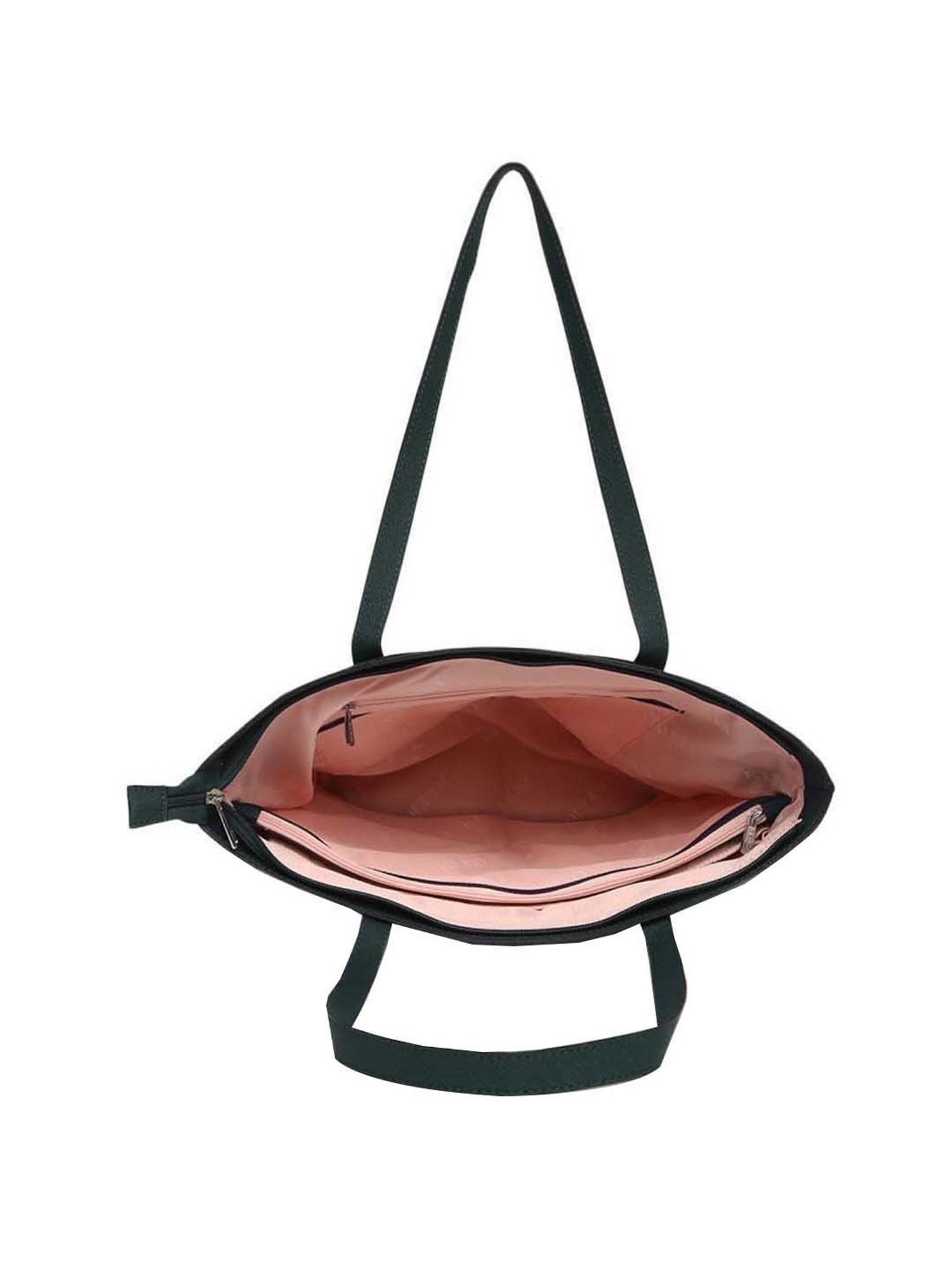 KLEIO Green Solid Medium Tote Handbag