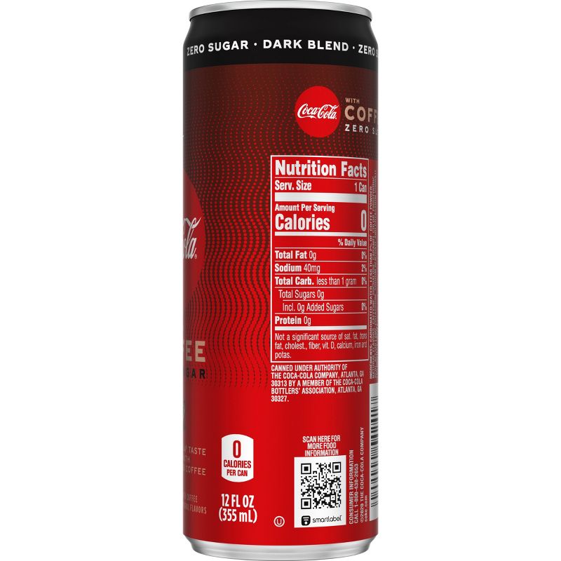 Coca-Cola with Coffee Dark Blend Zero Sugar - 12 fl oz Can