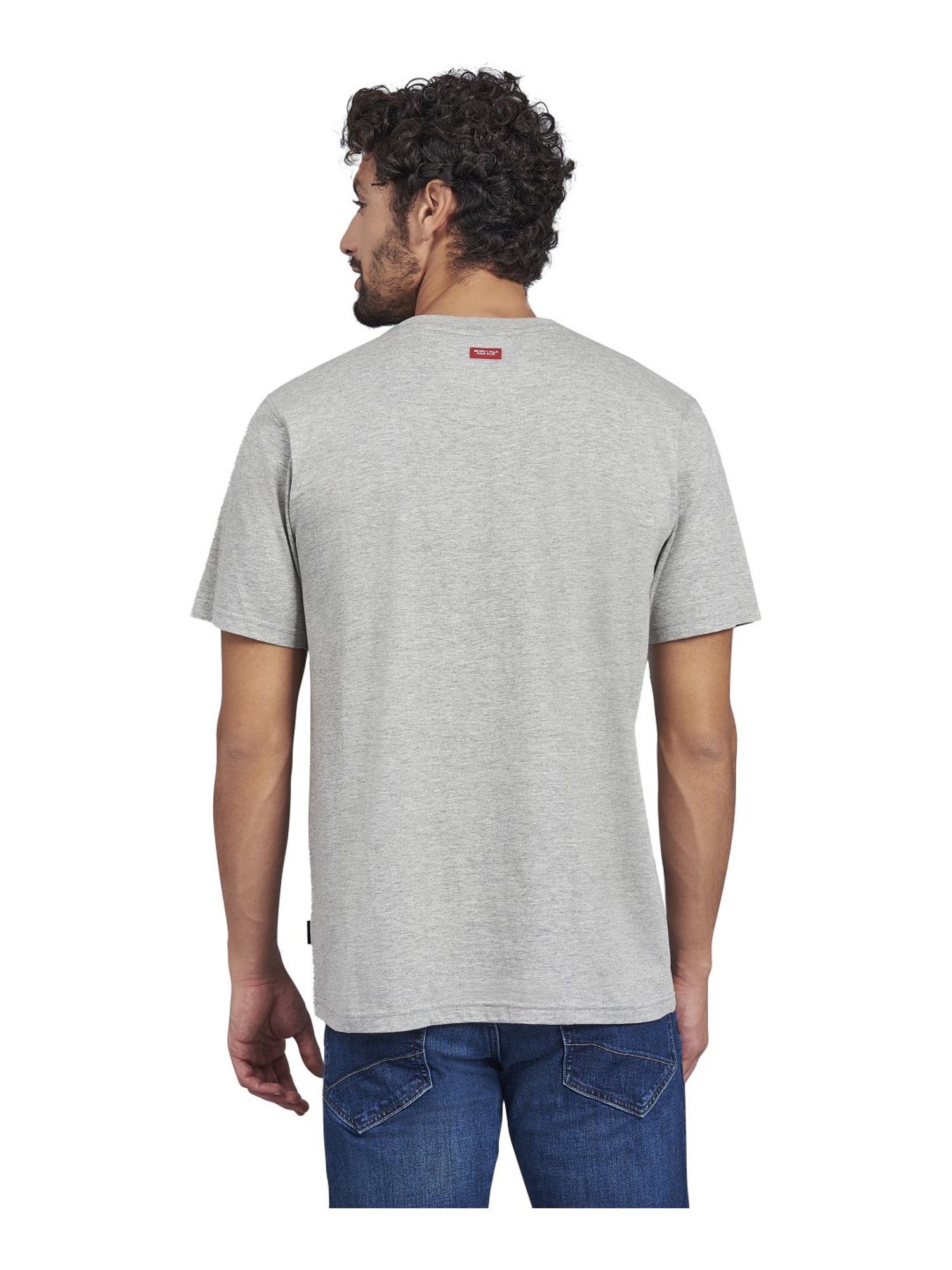 Beverly Hills Polo Club Grey Cotton Regular Fit Printed T-Shirt
