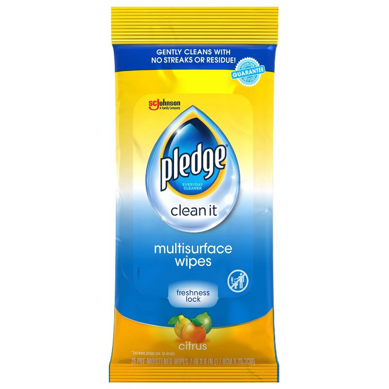 Pledge Multi Surface Wipes - 25ct