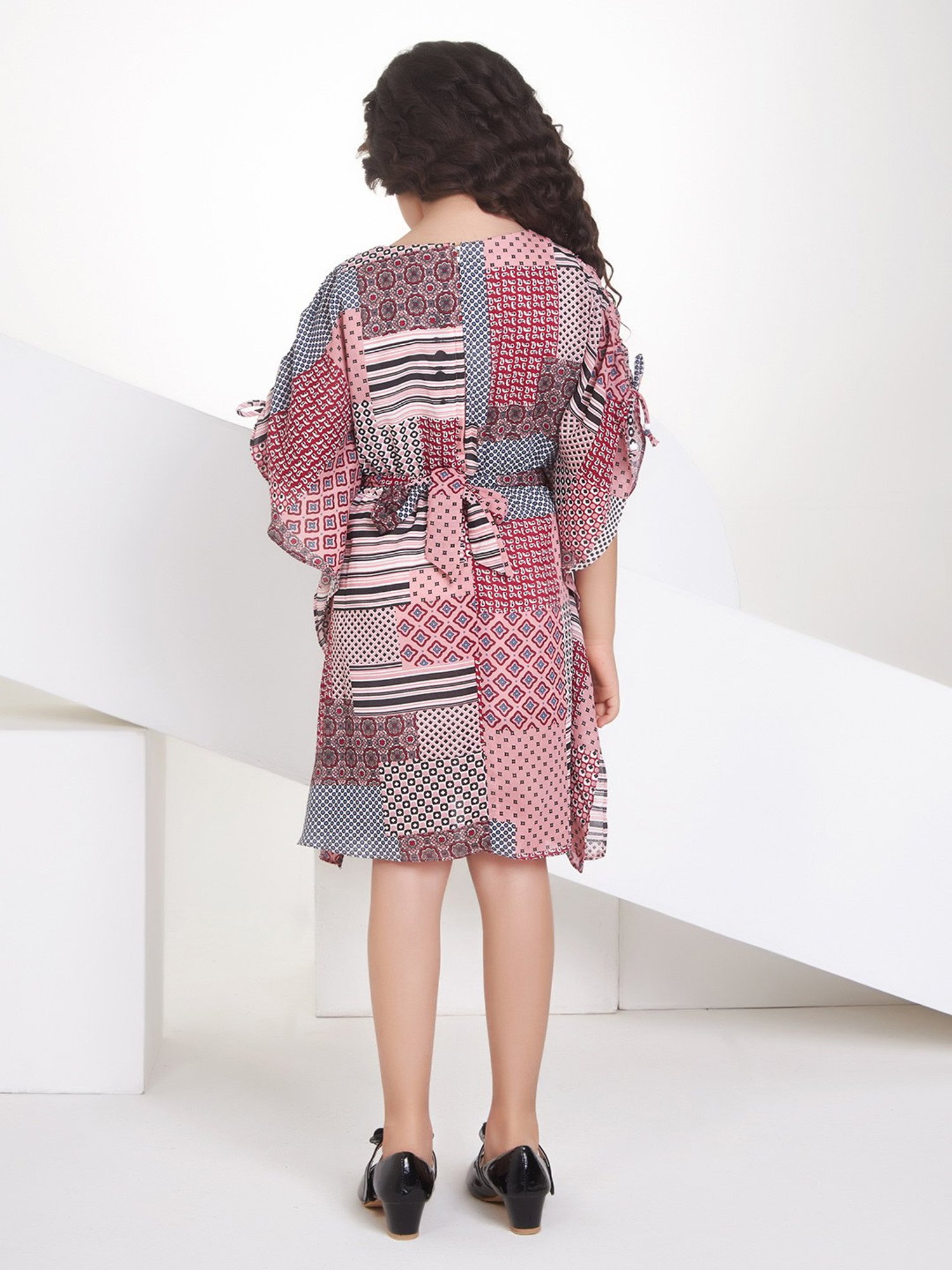 Peppermint Kids Multicolor Printed Kaftan Dress