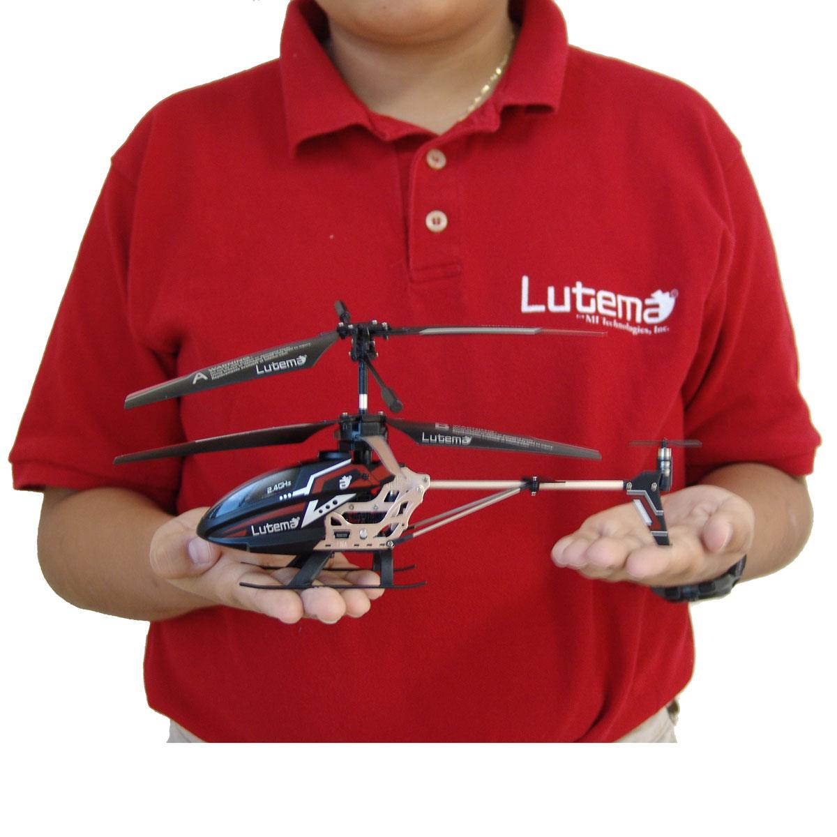 Lutema 2.4GHz Heligram Flight Simulator Remote Control Helicopter with LED SkyText TechnologyRed