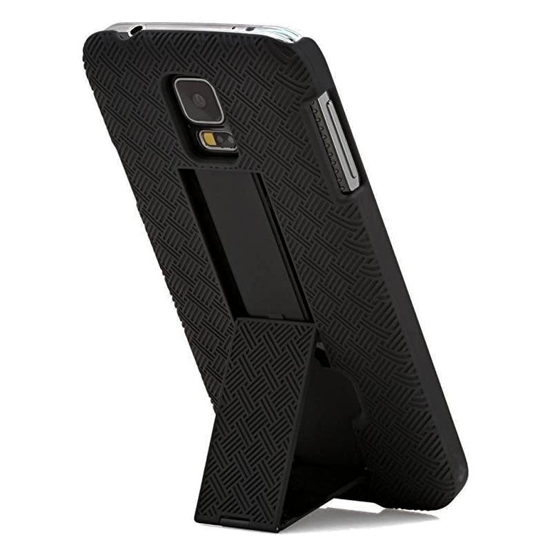 S5 Case Swivel Slim Belt Clip Holster Protective Case Kickstand Defender Cover Compatible for Samsung S5 Phone Case with Clip Combo Shell Holster Case Black