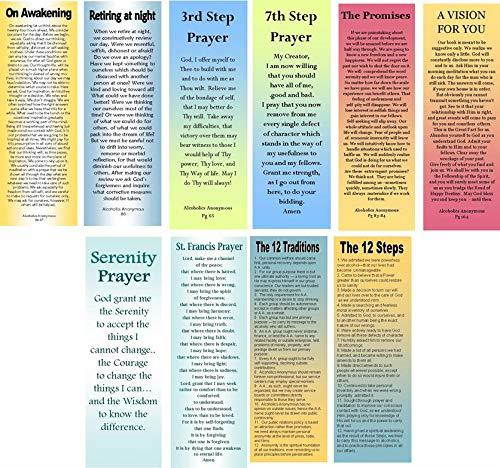 AA/ 12 Step Bookmarks- Sobriety Gifts - 10 Double-Sided Bookmarks