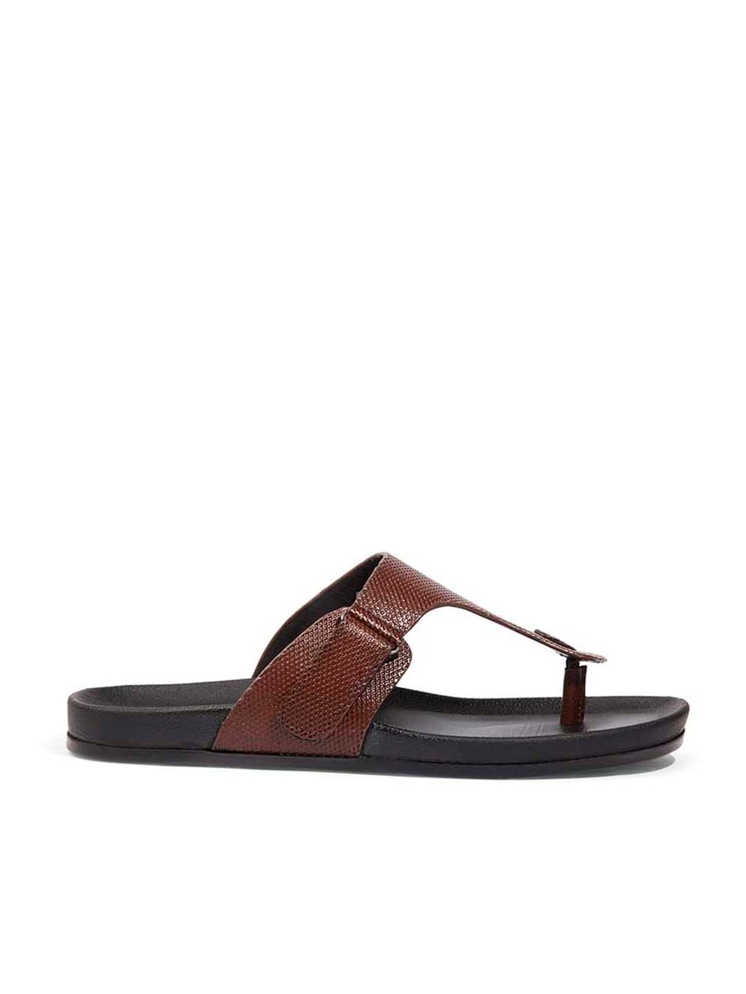 ID Men's Tan T-Strap Sandals