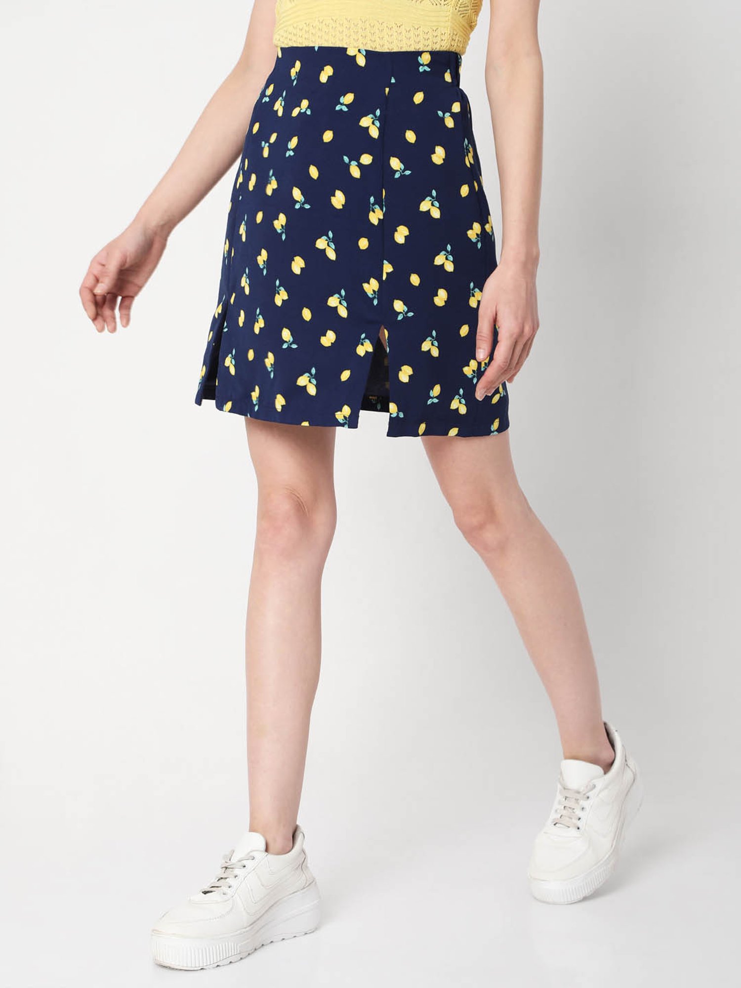 Vero Moda Navy Printed Skirt