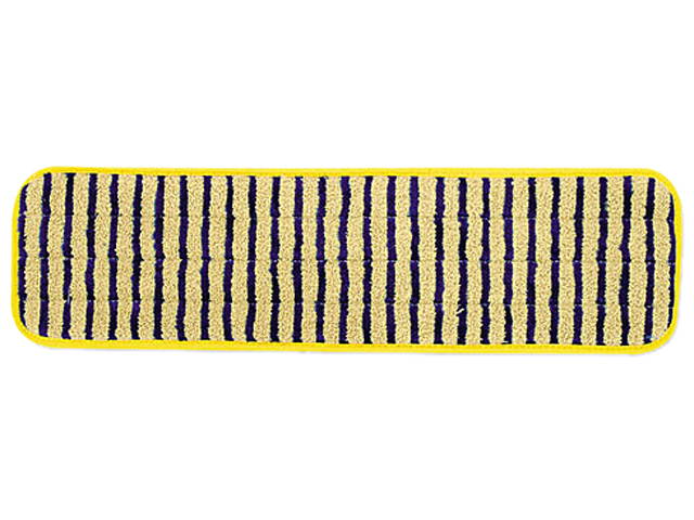 Rubbermaid Commercial Q810YEL Microfiber Scrubber Pad, Vertical Polyprolene Stripes, 18", 6/Carton, YEL