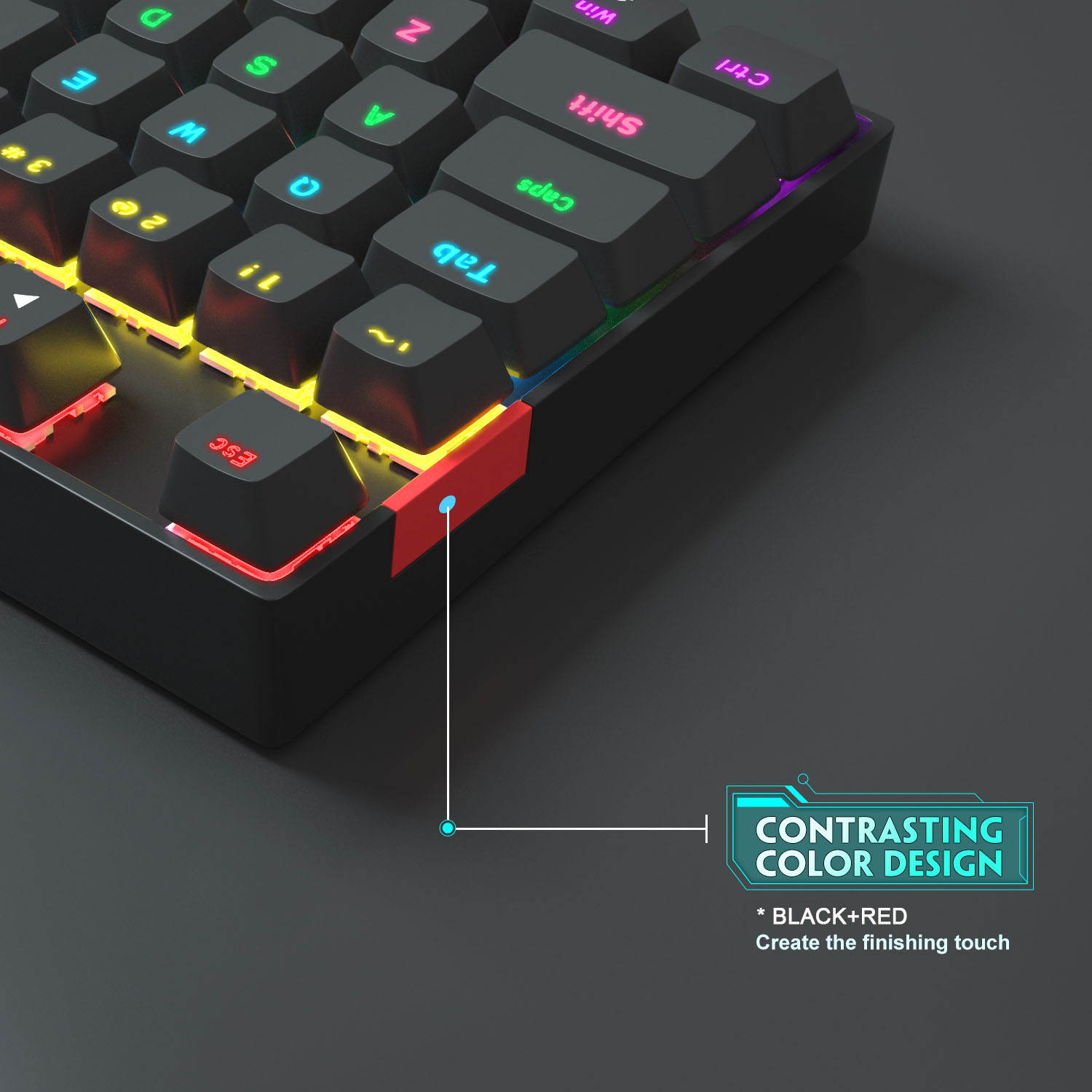 MageGee Mechanical Gaming Keyboard Compact 87 Keys LED Rainbow Backlit Wired Computer Keyboard with Blue Switches for Windows Gaming PC (Black)