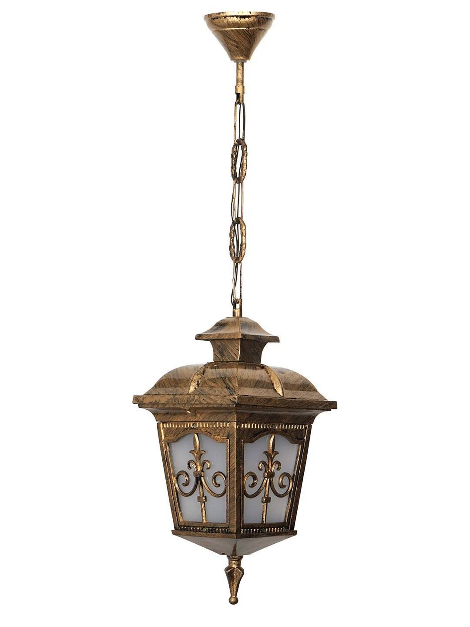 Fos Lighting 'Londonderry' Antique Gold Aluminium Outdoor Hanging Pendant Light - Set of 1