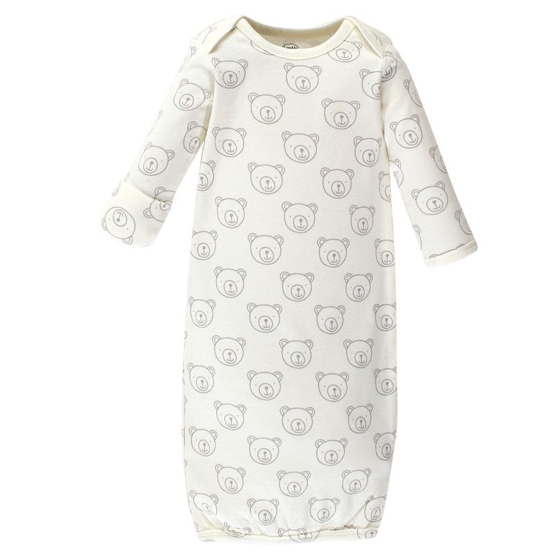Luvable Friends Baby Boy Cotton Long-Sleeve Gowns 4pk, Bear, 0-6 Months