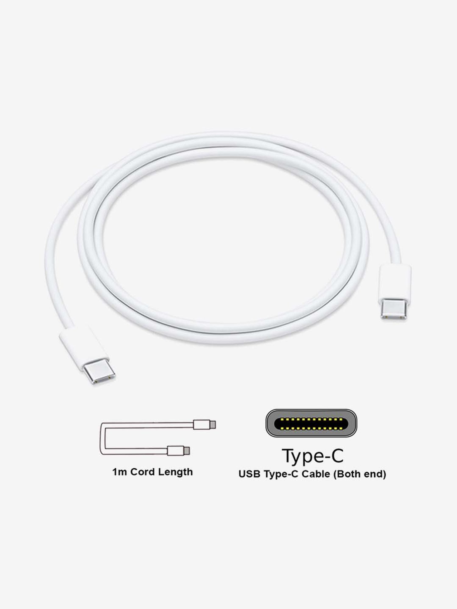 Apple 1 meter USB-C Charging Cable (MUF72ZM/A, White)
