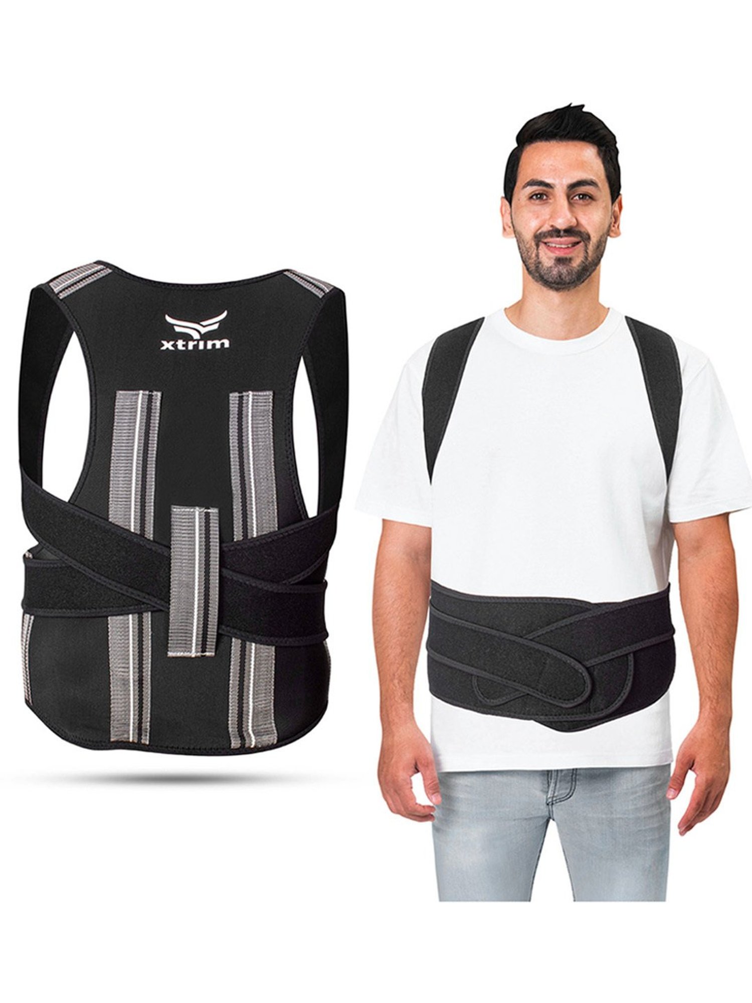 Xtrim Posture Corrector For Men & Women (Black) Size - Medium