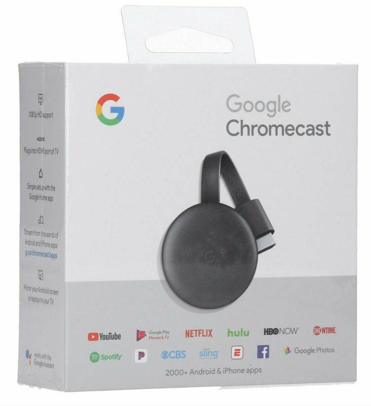 Google Chromecast 3rd Gen Digital HDMI Media Streaming (Newest Version)
