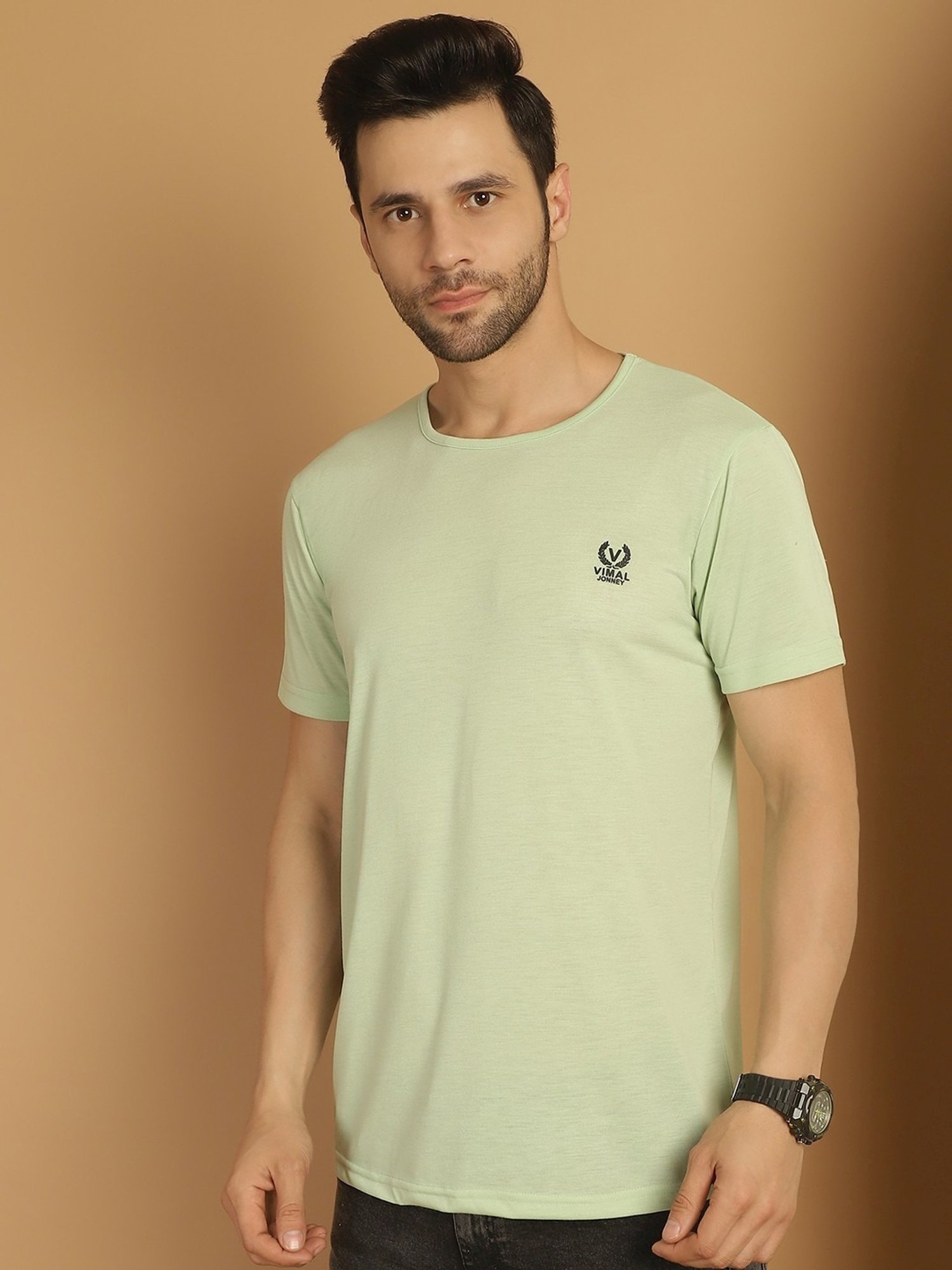 Vimal Jonney Green & Navy Regular Fit T-Shirt